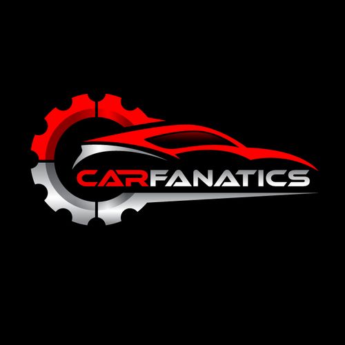 the logo for car fanaticss, which is designed to look like an engine