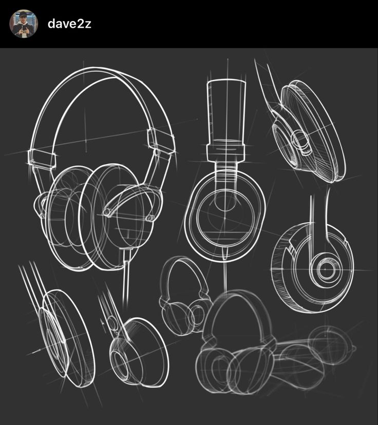 some headphones are shown on a black background