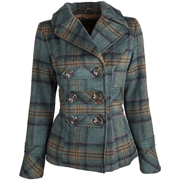 Dollhouse Womens Classic Wool Blend Dressy Winter Pea Coat with... (£2.33) ❤ liked on Polyvore featuring outerwear, coats, jackets, coats & jackets, casaco, pea coat, fancy coats, dollhouse coats, peacoat coat and wool blend peacoat Womens Peacoat, Dresses Coats, Dressy Winter, Tartan Coat, Winter Pea Coat, Plaid Peacoat, Chic Outerwear, Pea Coats Women, Plaid Coat