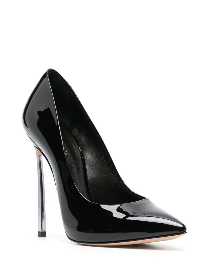 Casadei Blade Tiffany 115mm patent-leather Pumps - Farfetch Patent Leather Pumps, Black Pumps, Patent Leather, Calf Leather, High Heels, Fashion Branding, Slip On, Pumps, Heels