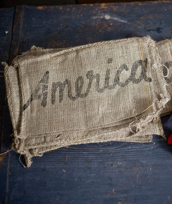 an old piece of cloth with the word america written on it