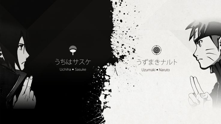 two anime wallpapers with black and white colors, one has an angry look on his face