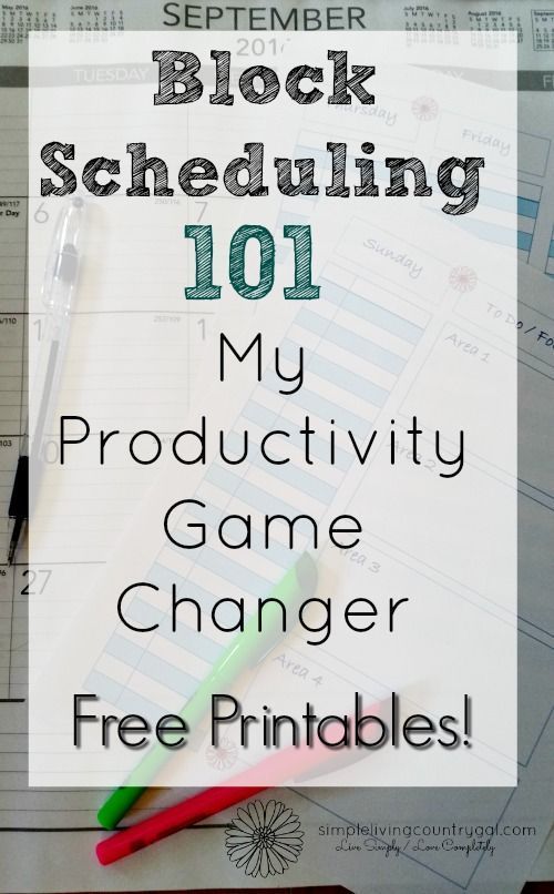 an image of a game changer with the text block scheduleing 101 my productivity game changer free printables