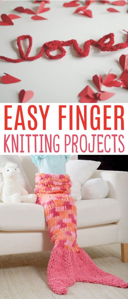 the easy finger knitting project is perfect for beginners