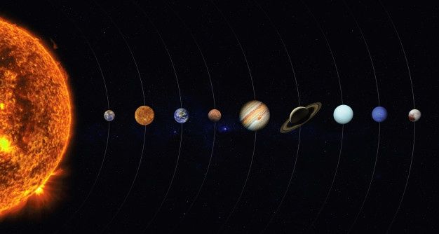 the solar system with eight planets in it