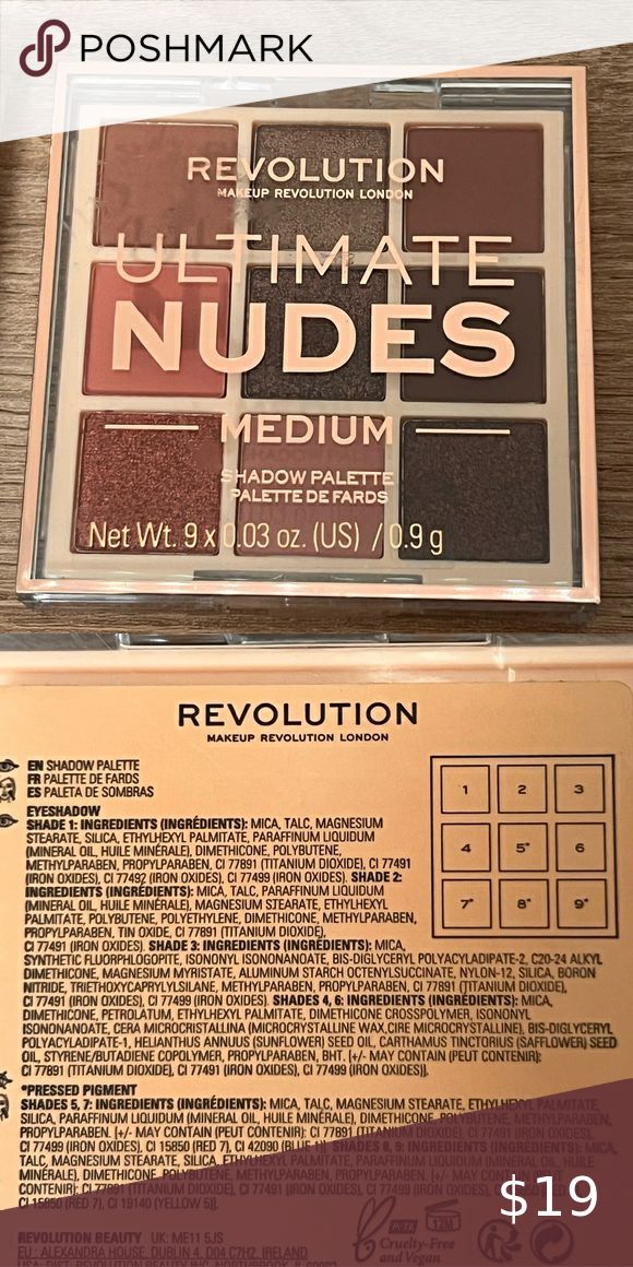  4/$30  NWT Ultimate Nudes Eyeshadow Palette Medium Natural Revolution Makeup, Makeup Revolution London, Nude Eyeshadow, Birthday Idea, Makeup Revolution, Makeup Palette, 18th Birthday, Eyeshadow Palette, Light In The Dark