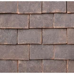 a close up view of a brick roof