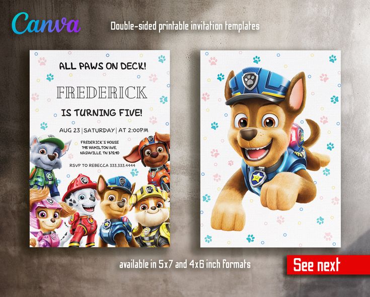 Paw Patrol Invitation, Paw Patrol Invitations Printables, Paw Patrol Birthday Invitation Card, Birthday Invitations Paw Patrol, Paw Patrol 2nd Birthday Invitations, Paw Patrol Invitations Free Template, Paw Patrol 3rd Birthday Invitations, Paw Patrol Editable Invitations Free, Paw Patrol Birthday Card