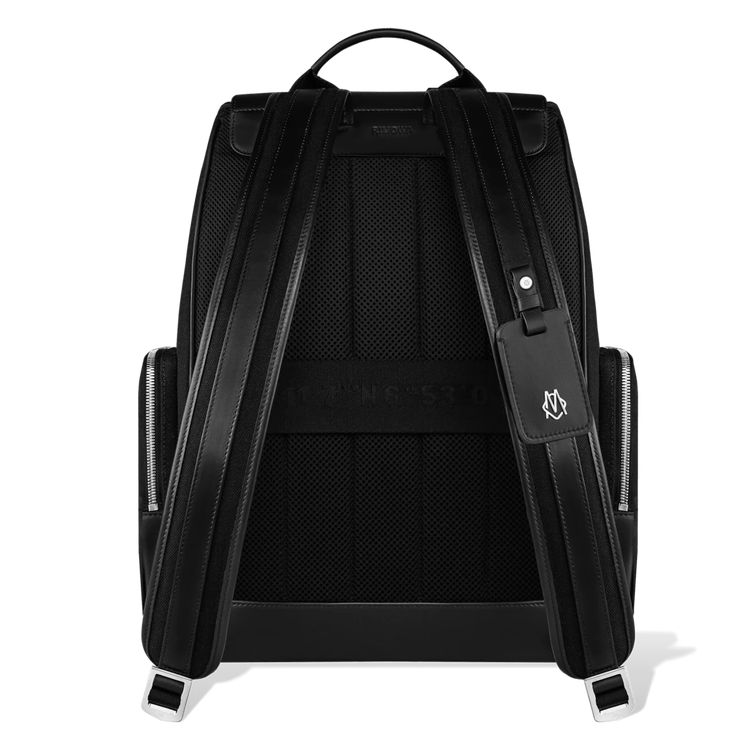 Flap Backpack Large in Leather & Canvas | Black | RIMOWA Rimowa Black, Black Rimowa, Sophisticated Backpack, Canvas Rucksack, Flap Backpack, Daily Bag, Black Features, Iphone Accessories, Large Backpack