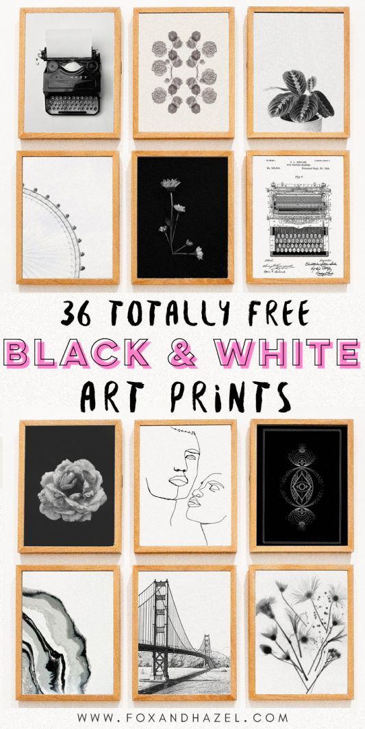 black and white art prints with the words, totally free black and white art prints