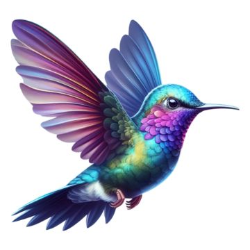 a colorful hummingbird flying in the air