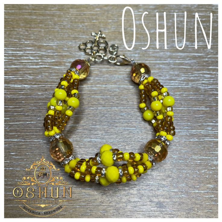 Ide/Bracelet for oshun is made with 6/0 Czech and other glass beads on beading wire. On the bracelet you will find a gold plated charm of a bee. approx 8”-10” with adjustable chain Beading Wire, Bead Work, Beading, Glass Beads, Gold Plate, Bee, Beaded Bracelets, Plating, Bracelet