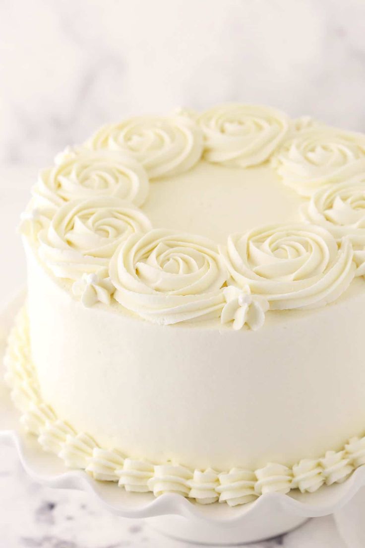 a white cake sitting on top of a table