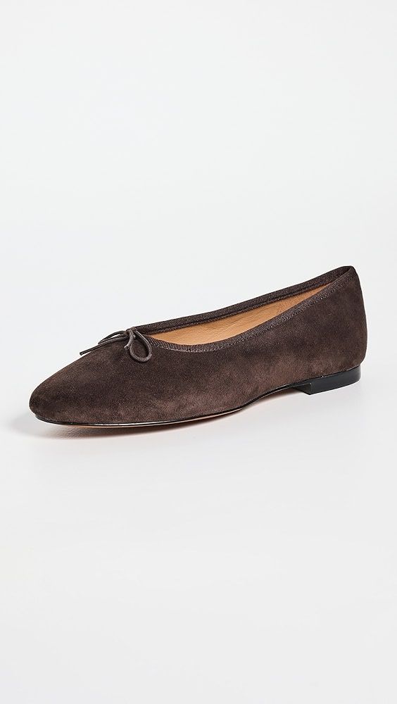 Madewell Francine Suede Ballet Flats | Shopbop Brown Ballet Flats, 2024 Wishlist, Suede Ballet Flats, Madewell Shoes, Classic Jacket, Leather Cushion, Heel Caps, Green Shoes, Rubber Heels