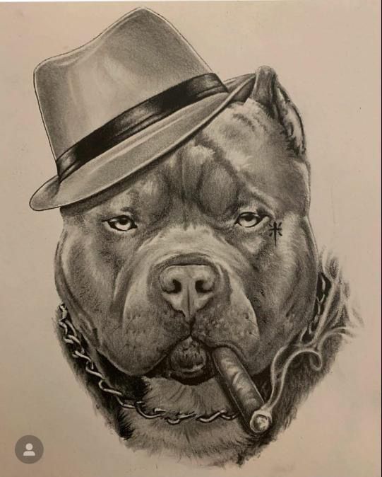 German Shepherd Tattoo, Pitbull Drawing, Underarm Tattoo, Bulldog Drawing, Pitbull Dog Breed, Chicanas Tattoo, Pitbull Tattoo, Pitbull Art, Dog Portraits Art