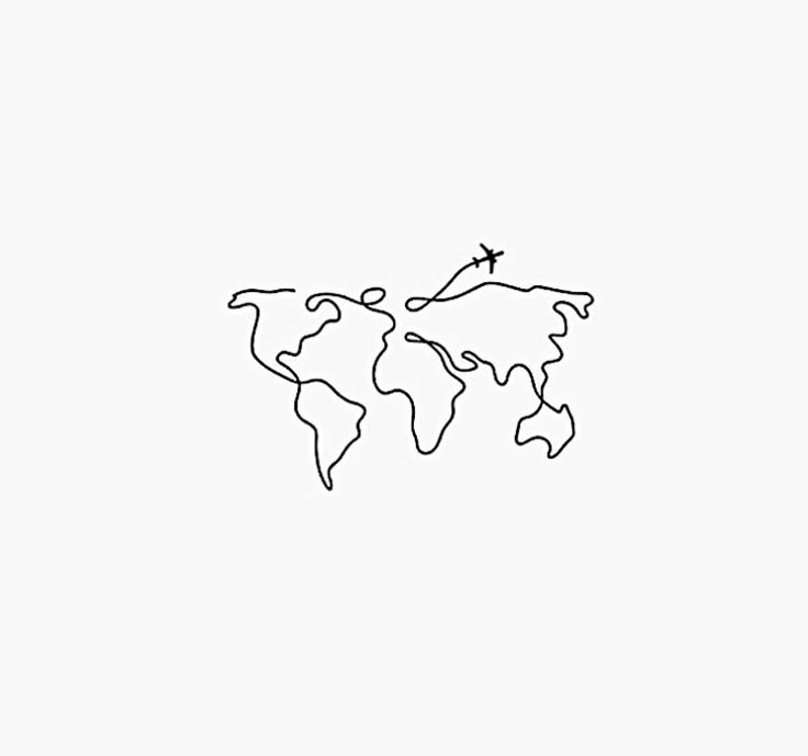 a black and white drawing of the world map