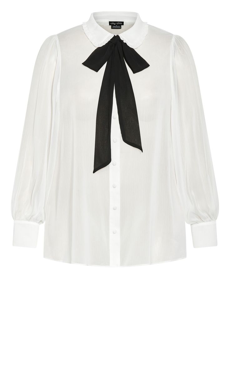 Sheer elegance has arrived with the Maddison Shirt in ivory. Shop plus size women's clothing online now at City Chic. Plus Size Formal Blouses, Plus Size Blouses For Women Wedding, Elegant Blouses For Women Classy Plus Size, Luxury Ruffled Button-up Blouse, Pussybow Blouse Plus Size, Plus Size Shirts For Women Work Clothes, Plus Size Belted Shirt, Mother Of The Bride Button Up Shirt, Plus Size Wedding Blouses