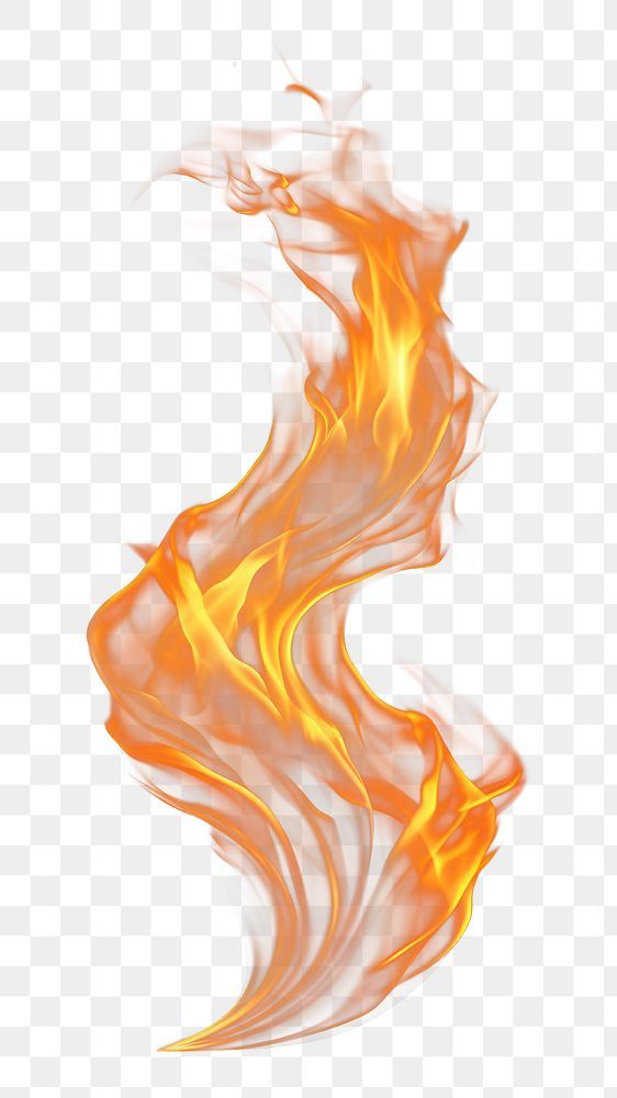 an orange and yellow flame on a white background