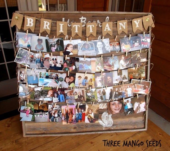 there is a wooden sign with pictures on it that says, britainy three mango seeds