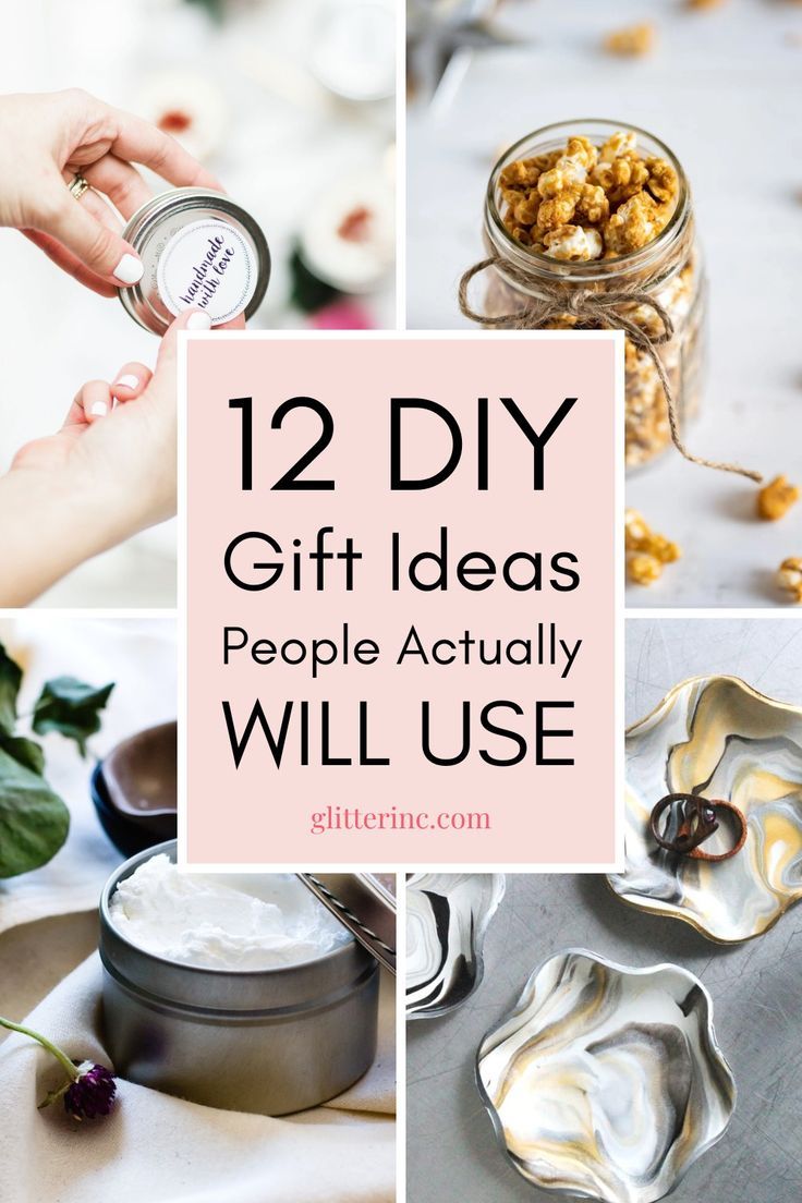 several pictures with text that says, 12 diy gift ideas people actually will use