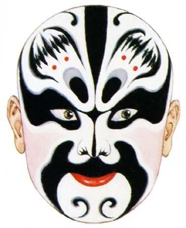 an image of a face painted in black and white