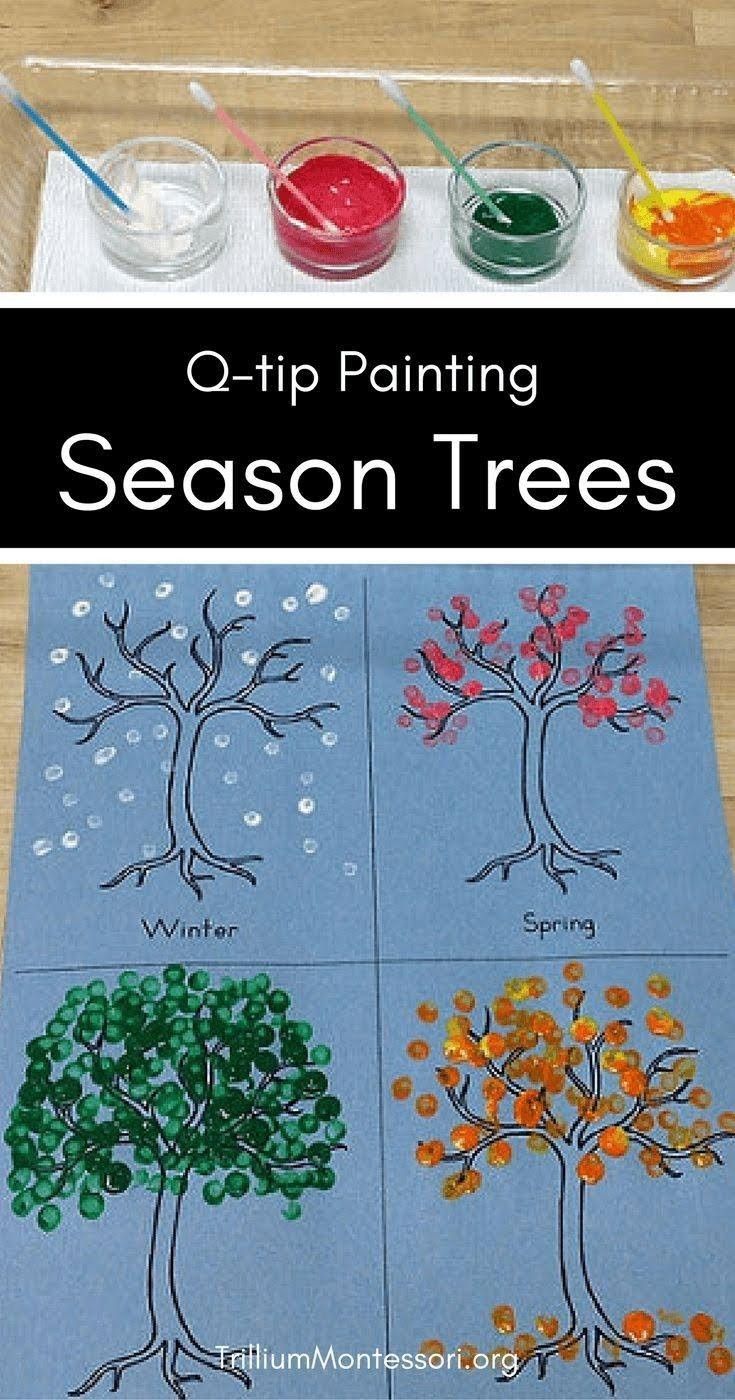 the four seasons trees are painted in different colors