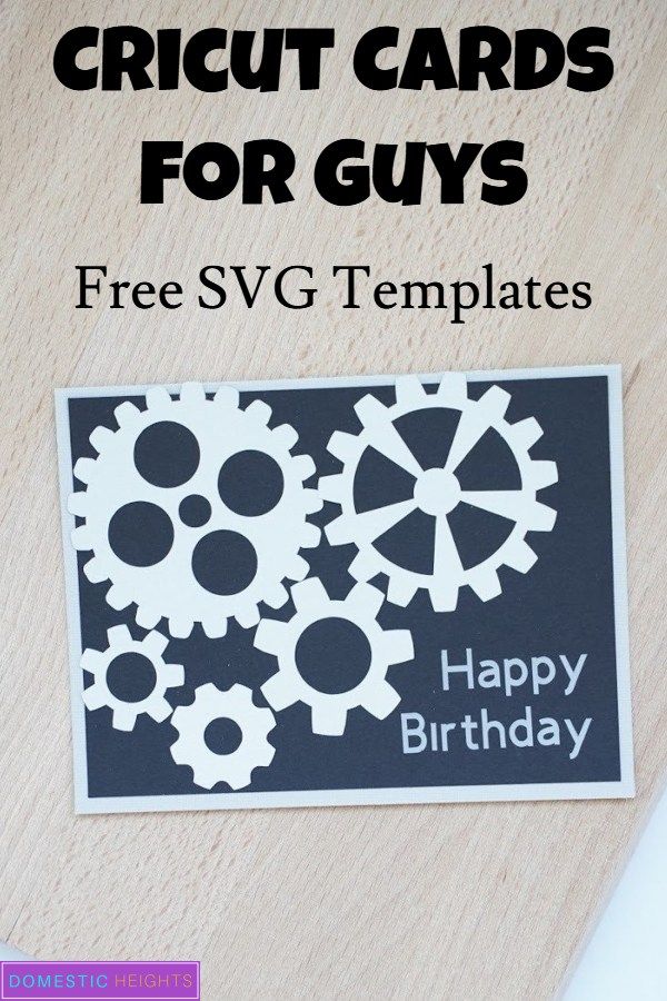 a birthday card for guys with gears on it