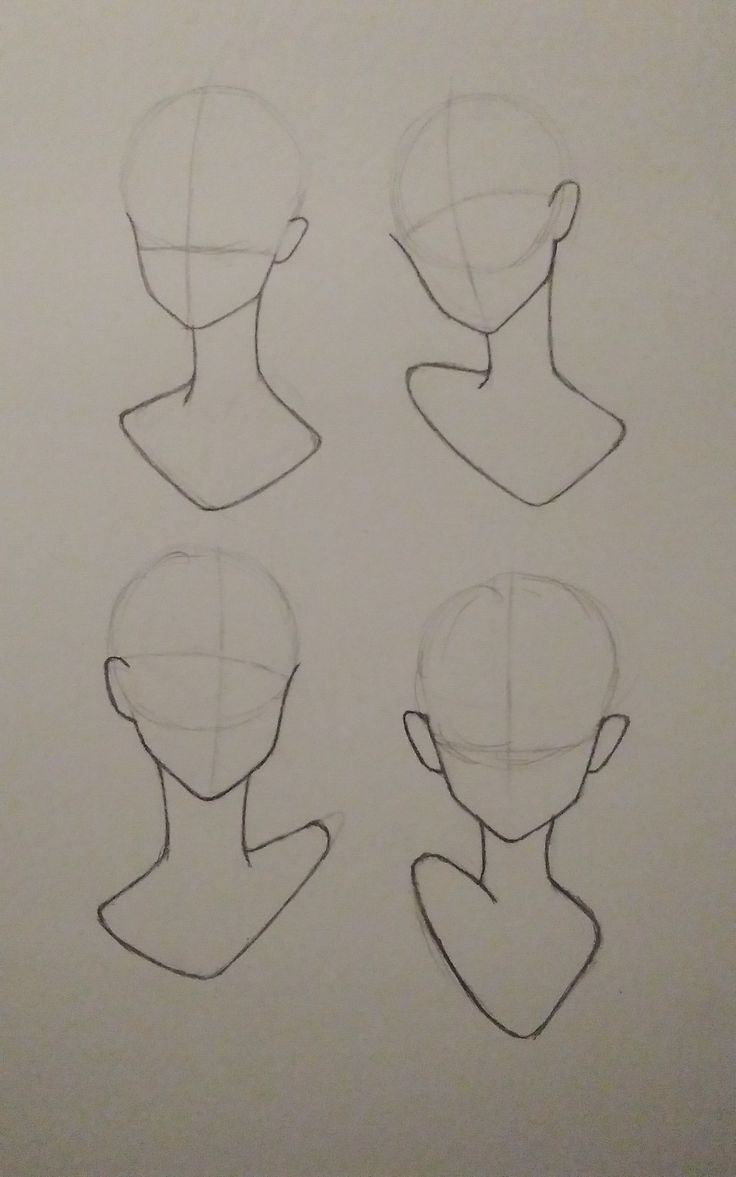 three different views of the head and shoulders of a person's head, from front to back