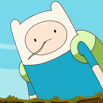 an animated image of finn from adventure time