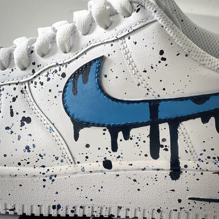 Drip Speckle - AF1's - Tommy Manning Art Custom Sneakers Diy, Custom Shoes Diy, Nike Fashion Shoes, Self Taught, Custom Air Force 1, Custom Sneakers, Painted Shoes, 1 Of 1, Diy Shoes