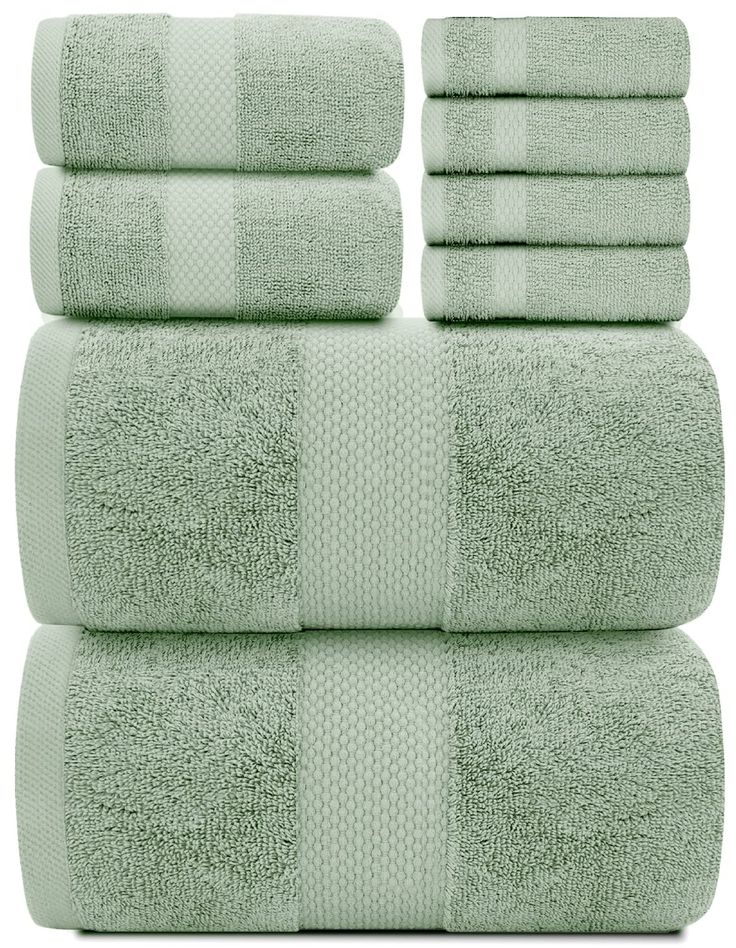 six towels stacked on top of each other