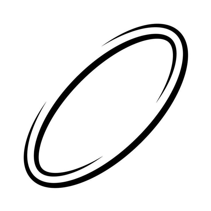 a black and white image of an object with curved lines on the bottom, including one circle