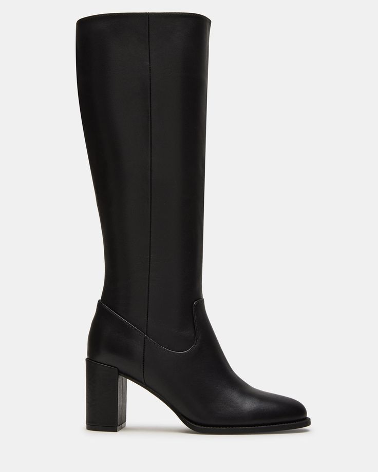 Step up your style with the JOVANA knee-high block heel boot. Crafted with a rounded toe, these boots offer both comfort and sophistication. The perfect addition to any outfit, these boots will elevate your look with their sleek design and sturdy heel. 2.75 inch heel height Size 6 measurements: 14.5 inch shaft circumference, 14.25 inch shaft height Size 8 measurements: 15.5 inch shaft circumference, 15.25 inch shaft height Size 10 measurements: 16.5 inch shaft circumference, 16.25 inch shaft hei Heel Boot, Block Heel Boots, High Leg Boots, Elevate Your Look, Spring Tops, Sweaters Knitwear, Tank Top Cami, Fun Bags, Boot Shoes Women