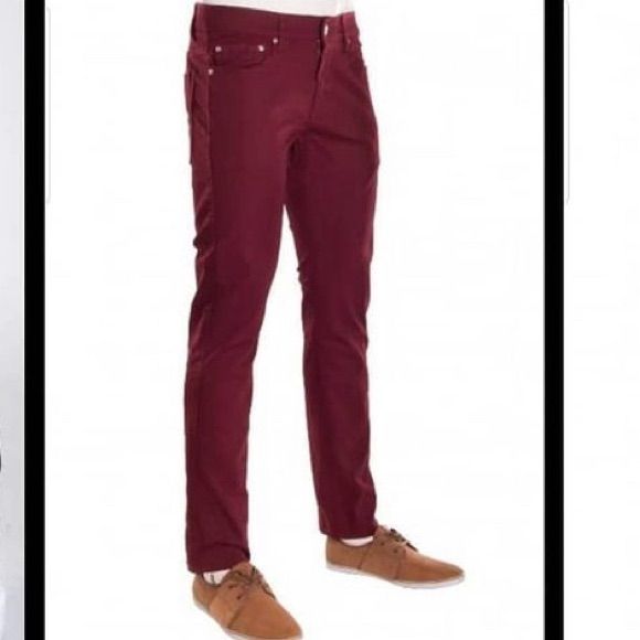 Hawk’s Bay Usa Mens Jeans Skinny Stretch Burgundy Or Deep Red Color New Out Of Packaging May Have My Boutique Tags On Them But Otherwise New From The Manufacturer. Never Worn Or Tried On We Do Not Have Dressing Rooms Or Allow Returns/Exchanges So All New Multiple Sizes Available - Please Select The Desired Size You Need Prior To Check Out Or The Default Is Automatically Selected. I Am Not Responsible If You Select The Wrong Size Or They Don’t Fit As Expected. Ask For Additional Photos Or Measure Casual Red Slim Fit Pants, Casual Burgundy Cotton Pants, Slim Fit Red Cotton Bottoms, Red Slim Fit Cotton Bottoms, Casual Burgundy Cotton Bottoms, Robin Jeans, Usa Jeans, Burgundy Jeans, Dressing Rooms