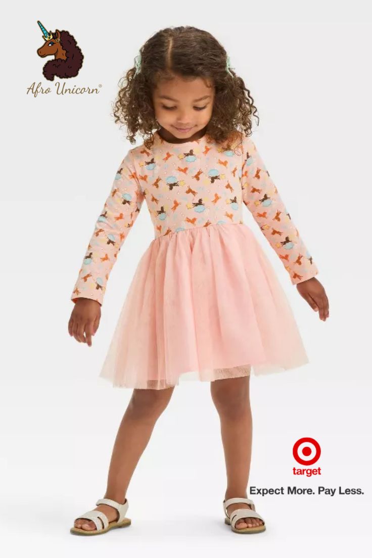 Twirl in the Toddler Girls Afro Unicorn Pink Tulle Dress. Target Style 2024 Princess Dress Aesthetic, Afro Unicorn, Class Photos, Pink Tulle Dress, Dress For A Wedding, Dress Aesthetic, Target Style, Pink Tulle, Guest Dress