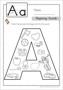 the letter a worksheet for beginning sounds