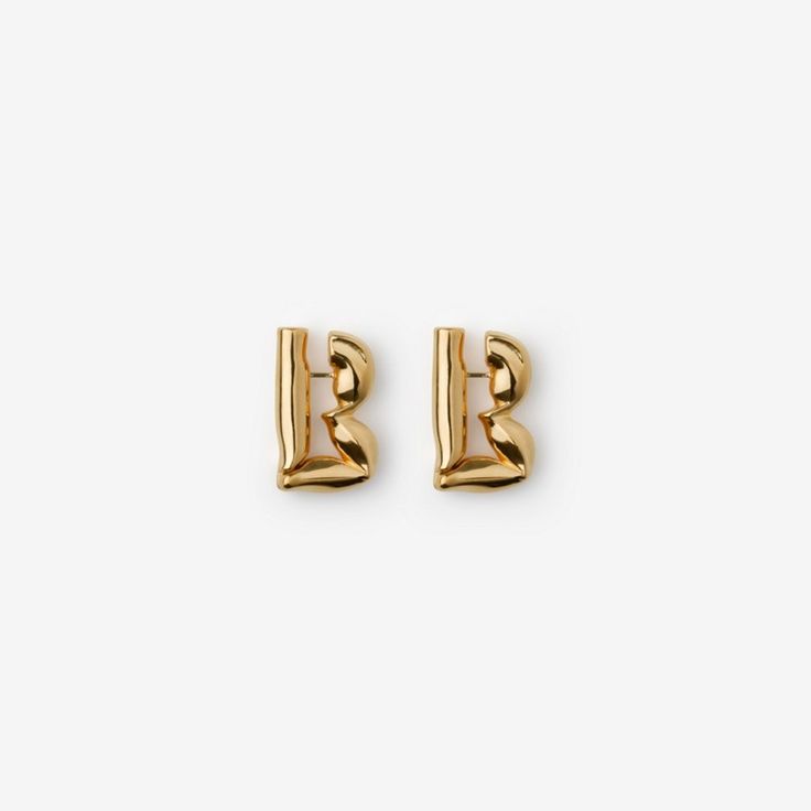 Packet Earrings in Gold - Women | Burberry® Official Pierced Jewelry, Earrings In Gold, Gold Plated Sterling Silver, Gold Plating, The Shape, Sterling Silver Earrings, Gold Earrings, Silver Earrings, Burberry