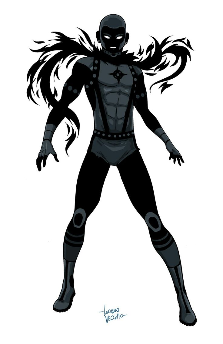 a black and white drawing of a person with long hair, wearing a body suit