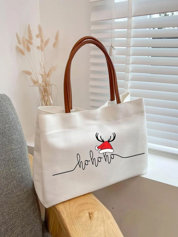 a handbag sitting on top of a wooden chair next to a window with blinds