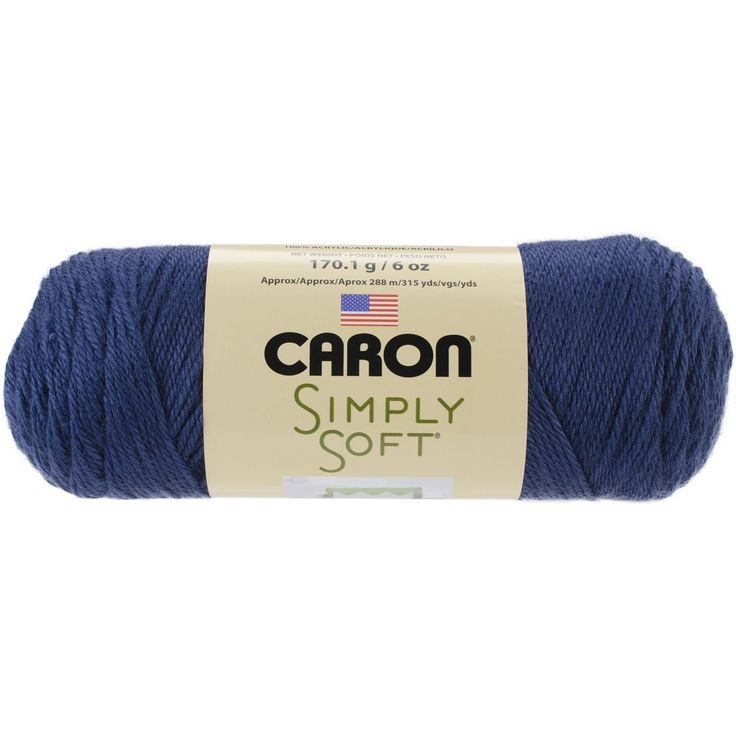 a blue yarn ball with the words canon simply soft on it's front end