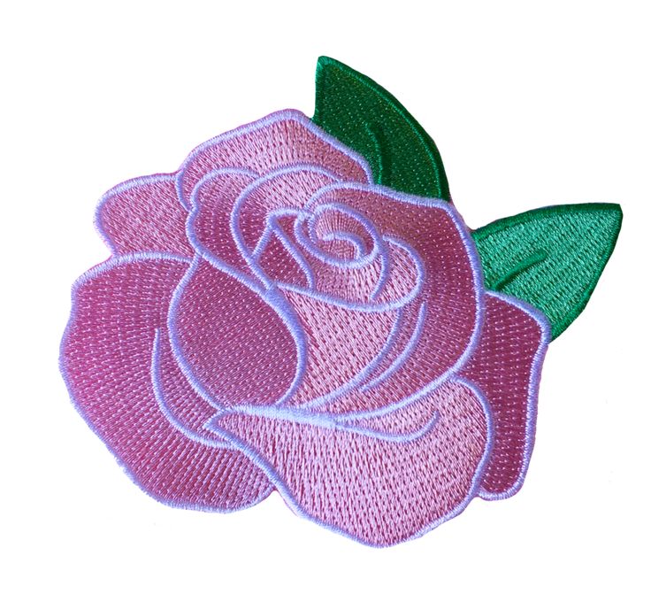 a pink rose with green leaves on it