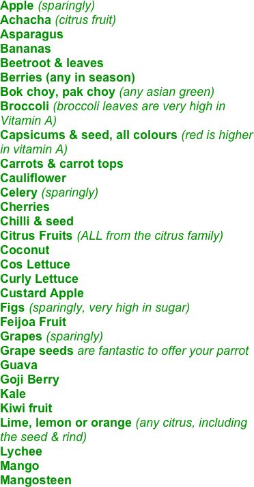 an image of the names of different foods