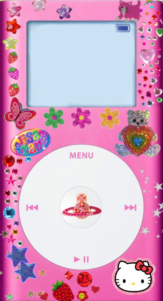 pink ipod mini with y2k/90’s sticker’s Y2k Lock Screen, Ipod Mini, Ipod Wallpaper, 헬로키티 배경화면, Red Valentine, Y2k Wallpaper, Game Boy, Phone Themes, Screen Wallpaper