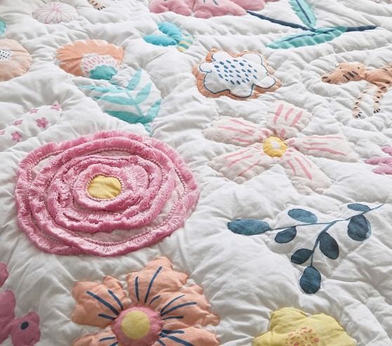 Girls Bedding & Bedding Sets | Pottery Barn Kids Toddler Bedding Set, Toddler Girl Bedding Ideas, Pottery Barn Girls Room, Kids Bedding Girl, Toddler Girl Bedding, Toddler Bed Girl, Girls Bedding, Roses And Peonies, Girls Bedding Sets