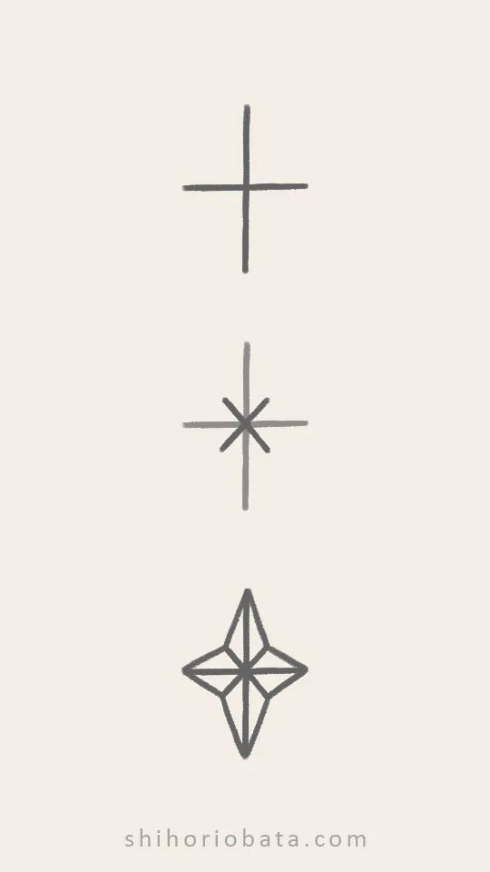 three crosses are shown in the shape of an origami, one is black and white