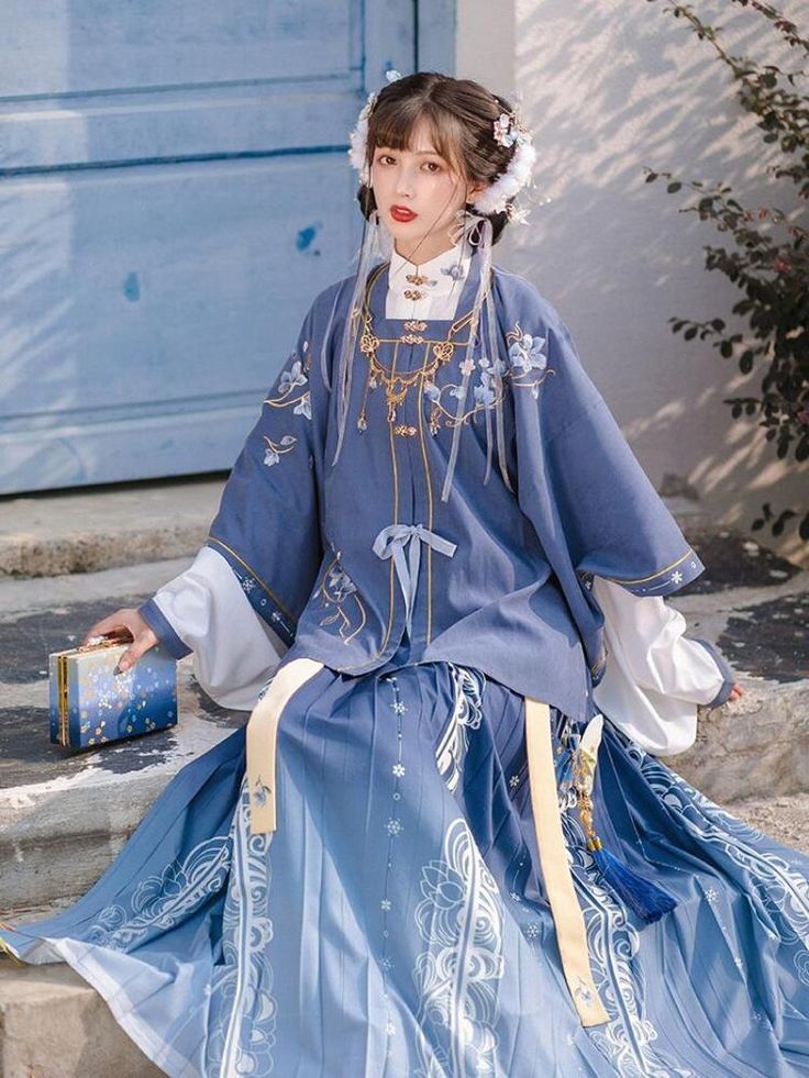 #ad Premium Quality Chinese Embroidery Ancient Hanfu Costumes Pleated Skirt Ming Dynasty Cosplay, Party Clothing Ming Dynasty Clothing, Hanfu Women, Dynasty Clothing, Modern Qipao, Chinese Traditional Costume, Ancient Chinese Clothing, Modern Hanfu, Chinese Embroidery, Chinese Traditional Clothing