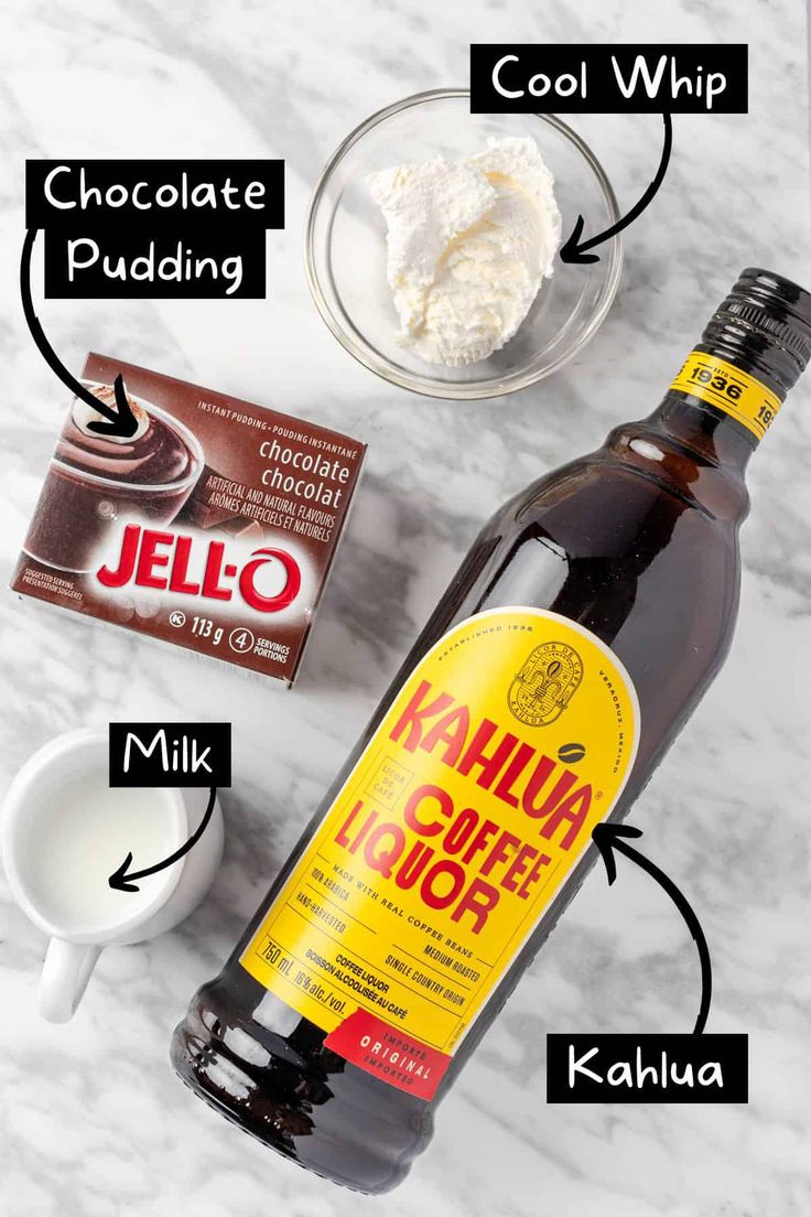 the ingredients needed to make chocolate pudding