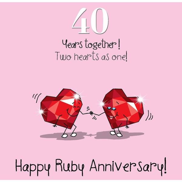 an anniversary card with two hearts holding hands