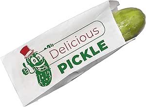 the pickle is wrapped in paper and ready to be eaten