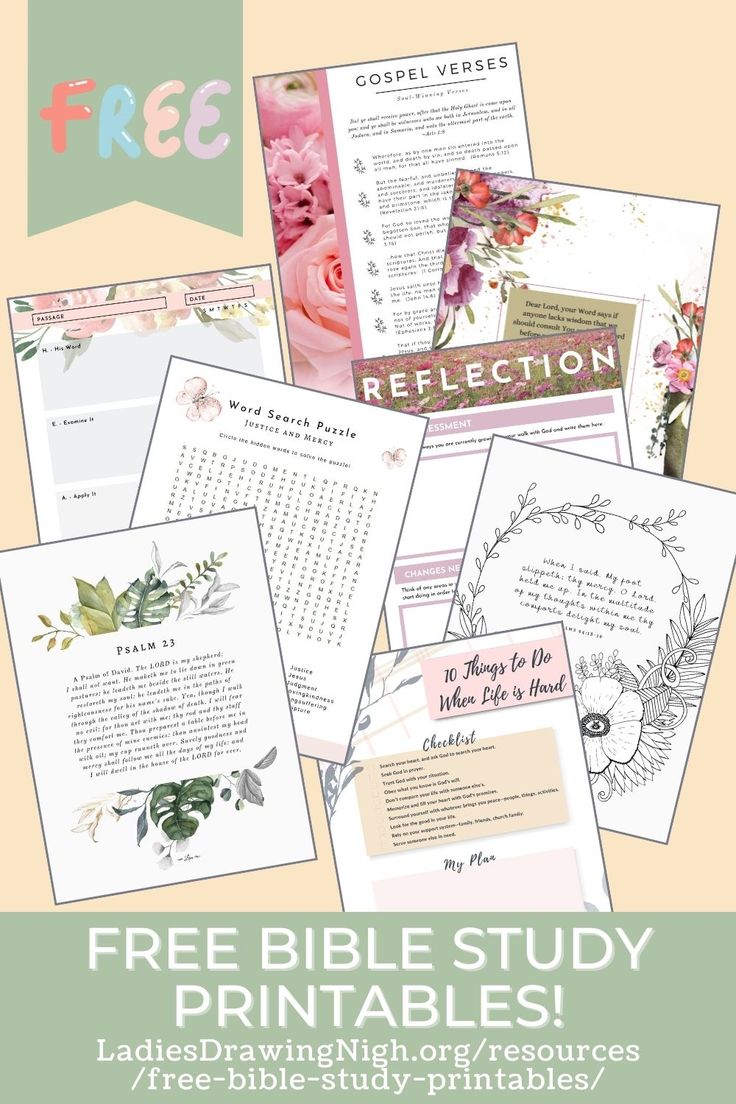 the free bible study printables are available for use in any kind of church